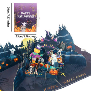 Halloween 3D greeting card Luxurious surprise pop up greeting card Demon castle troublemaker In stock Wholesale high quality - Product Image 2