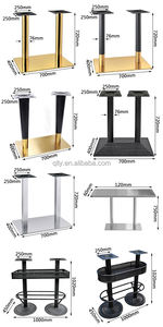 قاعدة طاولة قهوة معدنية مستطيلة فضية للمطاعم، أرجل طاولة طعام من الفولاذ لسطح الجرانيت - Product Image 2