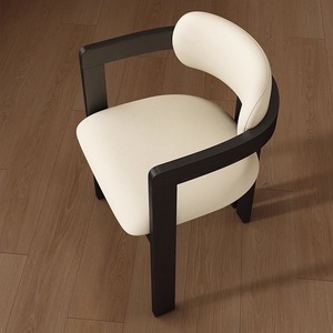 Sillas <span class=keywords><strong>de</strong></span> Comedor Modernas con Reposabrazos <span class=keywords><strong>de</strong></span> Madera Maciza, Sillas Laterales con Cojín Tapizado Suave para el Hogar, Restaurante, Cafetería - Product Image 1