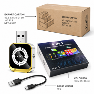 Adaptateur CarPlay sans fil 4 en 1, dongle CarPlay Android Auto, USB Plug and Play, AirPlay MirrorLink pour voitures équipées de CarPlay filaire d'origine - Product Image 6