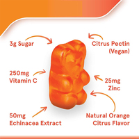 Complément alimentaire OEM à base de pectine d'agrumes, gommes à base de vitamine C, booster immunitaire extra échinacée