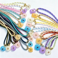 Collier tendance en corde tressée colorée avec pendentif en pierre naturelle et breloque plaquée or pour femme, usage quotidien