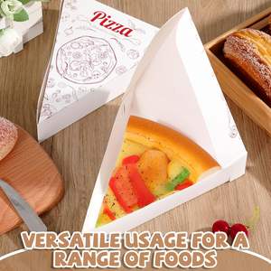 Boîtes à pizza blanches jetables pour tranches individuelles, barquettes individuelles pour tranches de pizza, supports pour une seule portion, pour anniversaires, mariages, fournitures de fête - Product Image 4