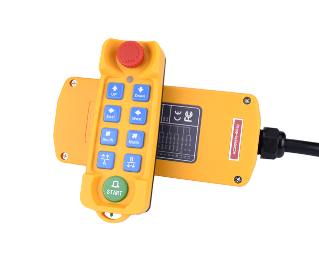 F21-E1B Hoist Crane Industrial Remote Control Wireless Transmitter Push Button Switch Channel (AC/DC 12V 2 Transmitter + 1 Recei