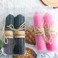 Vente en gros de bougies en cire d'abeille faites à la main bougies coniques paquet de boîte en PVC décoration de la maison