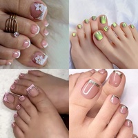 Lot de 14 faux ongles d'orteil en acrylique faits main de haute qualité, motif œil de chat, couvrance totale, réutilisables, à presser, avec colle en gros