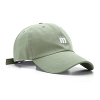 Chapeaux de papa en coton non traités, broderie de coton 6 panneaux à bord incurvé, profil basse, personnalisés
