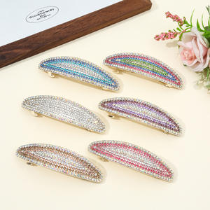 Pinza de Pelo con Pedrería de 8.5cm, Diseño Semicircular Moderno para Mujer - Product Image 1