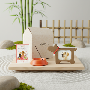 Moderno Set de Incienso Aromático de Bambú con Forma de Perro Ángel para Cremación de Mascotas - Product Image 6