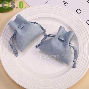 Bolsa de joyería de terciopelo de microfibra Bolsa de joyería con cierre de terciopelo Bolsa de joyería redonda en diferentes colores - Product Image 3