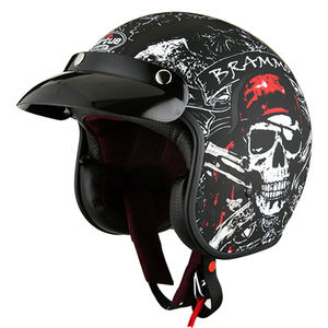 Deugd Schedel <span class=keywords><strong>Monster</strong></span> Open Gezicht Motorhelm: Abs, Dot Goedgekeurd, Zonneklep En Oem-Diensten - Product Image 2