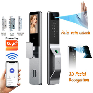 <span class=keywords><strong>Serrure</strong></span> intelligente Tuya Wifi à double batterie, biométrique 3D par reconnaissance faciale et empreinte digitale, pour portes en bois/aluminium/acier - Product Image 1