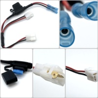 Pemegang Sekring ATC Inline 15A dengan Kabel Y Split, Konektor 2 Pin Jantan-Betina, dan Terminal Biru