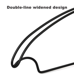 Cintres en métal noir antidérapants <span class=keywords><strong>de</strong></span> qualité supérieure, design double ligne élargi pour l'organisation du placard - Product Image 4