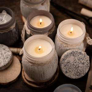 בקבוק תחרה פרחוני, נרות שעווה סויה ריחניים שהופך את האספקה בעציצים - Product Image 6