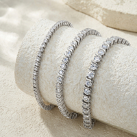 Pulsera de Moissanita con Eslabones en Forma de S, Plata de Ley 925, Diseño Ondulado y Brillante para Mujer