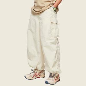 Prix d'usine, pantalon parachute pour homme en nylon, coupe ample personnalisée, ceinture élastique, poches cargo - Product Image 2