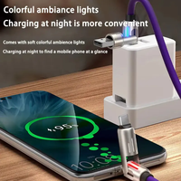 Cable de Carga USB Tipo C de 2 Metros, Cable de Datos de Carga Rápida 4 en 1 de Aleación de Zinc, Interfaz USB de 66 W, Inteligente para Teléfono Tipo C