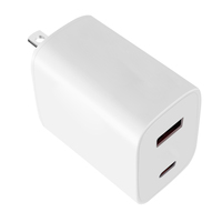 Pengisi Daya Cepat 65W PD GaN Standar AS USB C USB A Adaptor Daya Port Ganda untuk Samsung iPhone Laptop