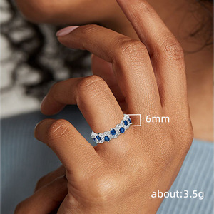 Anello con design geometrico di colore blu, stile creativo, per uomo e donna - Product Image 5