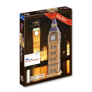 Grand <span class=keywords><strong>Puzzle</strong></span> <span class=keywords><strong>Ben</strong></span> pour enfants, modèle de tour en papier, taille de 37 à 47 pièces, avec EN71 - Product Image 1