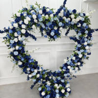 Arco de Corazón Blanco y Rojo de Diseño de Lujo JHF05 para Decoración de Bodas, Arco de Fondo para Propuesta de Matrimonio al Aire Libre con Soporte