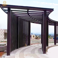 Vente chaude Moderne En Aluminium Gazebos Pergola Pare-Soleil Extérieur Pavillons Louvre avec Cadre Enduit De Poudre