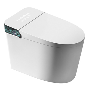 Toilette intelligente électrique de luxe en céramique avec eau chaude instantanée, lavage arrière et hygiène féminine pour salle de bain - Product Image 1