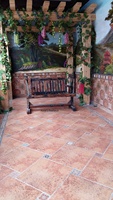 Moderne Rustique 10*10 Rétro Porcelaine Carrelage de Bois Pastorale Méditerranéenne Fleur Mur et Escalier Angles pour Salle de Bains 100*100mm Taille