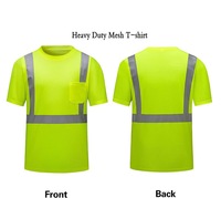 Hochs icht bares Mikrofaser-Sicherheits-T-Shirt Reflektieren des Gelb Orange Männer Frauen Kurzarm-Sicherheits-T-Shirt