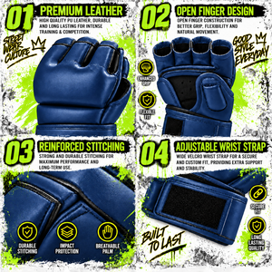 Gants de boxe MMA personnalisés avec logo, en PU, demi-doigts, pour l'entraînement, gants durables avec rembourrage premium et velcro - Product Image 4