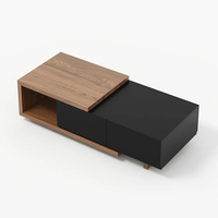 Table basse et meuble TV Aibike modernes en MDF, style mi-siècle, avec rangement extensible, centre de divertissement pour salon