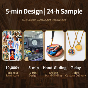 GIVELUCK Colgante Católico Personalizado con Relieve 3D, Incrustaciones <span class=keywords><strong>de</strong></span> Zirconia, <span class=keywords><strong>Virgen</strong></span> María <span class=keywords><strong>de</strong></span> <span class=keywords><strong>Guadalupe</strong></span>, San Benito, Chapado en Oro <span class=keywords><strong>de</strong></span> 18K, Aleación <span class=keywords><strong>de</strong></span> Cobre - Product Image 6