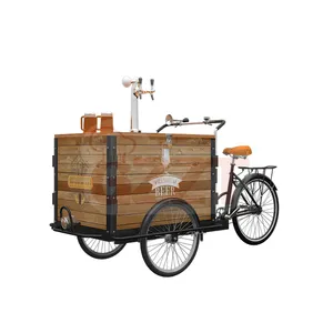 Заказная электрическая пива трехколесный велосипед с батареей закуски торговый автомат грузовой трайк 3-х колесный мобильный пивной бар для продажи