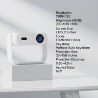Projecteur de cinéma maison HTPNEO N6 LCD LED 200 ANSI Lumens, stéréo HIFI, courte portée, 720P, portable, compatible Internet