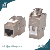 Jack Modular RJ45 Gcabling 8P8C Keystone Tanpa Alat, Jack Terproteksi Cat 6 6a, Konektor Dinding RJ45, Jack Keystone Cat6 Cat6a