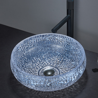 Haute Qualité Sanitaire Comptoir Lavabo Labavo Table Comptoir Monté Cristal Coloré Évier Bol pour Hôtel Salles De Bains