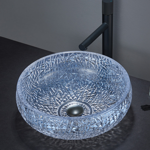 Di alta qualità sanitari controsoffitto lavabo Labavo tavolo da banco in cristallo colorato lavandino ciotola per i <span class=keywords><strong>bagni</strong></span> dell'hotel - Product Image 6