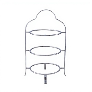 3 Tier Silver/Gold Metal Modern European Style Eco-Friendly <b>Recyclable</b> Pre-Assembled Food Server Plate Stand Afternoon Tea Cake - Product Image 4