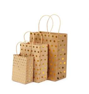 Gold Dot Paper Kraft <b>Bags</b> Kids Adult Birthday Party Decor Gift Candy <b>Packing</b> <b>Bags</b> Wedding Anniversary Baby Shower Supplies - Product Image 6