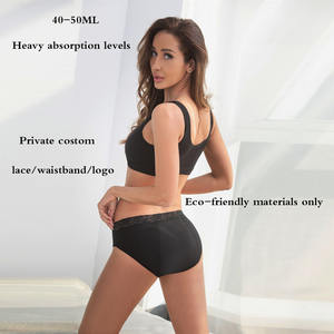 Shanhao OEM, ropa interior sostenible de talla grande para incontinencia, bragas de bikini a prueba de fugas de 4 capas de algodón para niñas, bragas para el período menstrual - Product Image 3