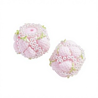 Perles en acrylique fraise et perles blanches très vendues, idéales pour la décoration de stylos et les créations artisanales