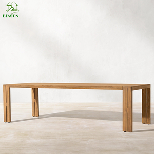 Retro sang trọng cổ 8 chỗ ngồi đồ gỗ ngoài trời đặt Patio biệt thự khách sạn nhà hàng soild Gỗ Tếch vườn ăn uống thiết lập cho ngoài trời - Product Image 6