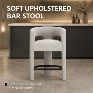 Tabouret de <span class=keywords><strong>bar</strong></span> commercial moderne de luxe en velours doux et rembourré avec dossier haut et repose-pieds pour café, hôtel, salle à manger, comptoir de <span class=keywords><strong>bar</strong></span> - Product Image 3