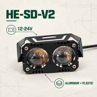 Phare de travail LED à double lentille HSSH 12V 24V, éclairage auxiliaire de conduite, boîtier en aluminium, projecteur avec fonction stroboscopique en option pour camion, VTT, UTV