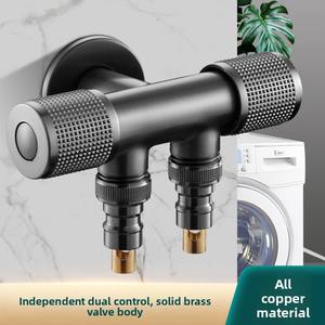 <span class=keywords><strong>Robinet</strong></span> de machine à laver au design moderne, une entrée, deux sorties, avec vanne <span class=keywords><strong>d</strong></span>'arrêt automatique, double tête, trois voies, anti-goutte. - Product Image 2