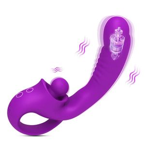 Vibratore Spot 2 in 1 G per stimolazione multipla realistico Dildo vibratore clitorideo stimolatore adulti giocattoli per donne - Product Image 4