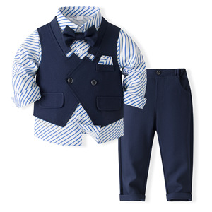 <span class=keywords><strong>Ensemble</strong></span> <span class=keywords><strong>de</strong></span> vêtements pour bébé garçon 3 pièces, tenue formelle pour tout-petits, pour fête d'anniversaire, mariage, événements religieux - Product Image 5