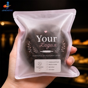 Sachets d'Emballage Individuels pour Aliments, Bonbons, Biscuits, Scellables à Chaud, en Plastique Transparent Givré, Imprimés sur Mesure, avec Design - Product Image 1