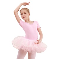 Justaucorps de ballet à manches courtes pour filles, tutu, robe de danse pour enfants, costume de danse pour enfants